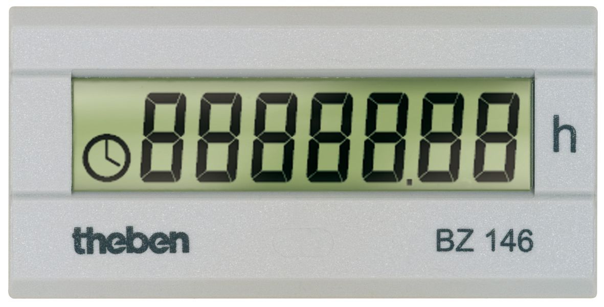 Theben 1460000 BZ 146 Digital-Betriebsstundenzähler, 24x48mm Frontplatte