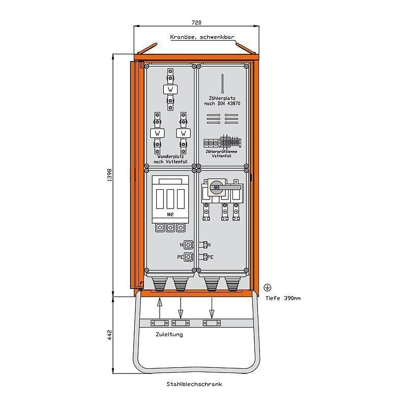 Walther Electric WA0031B Anschlussschrank 173kVA Vattenfall
