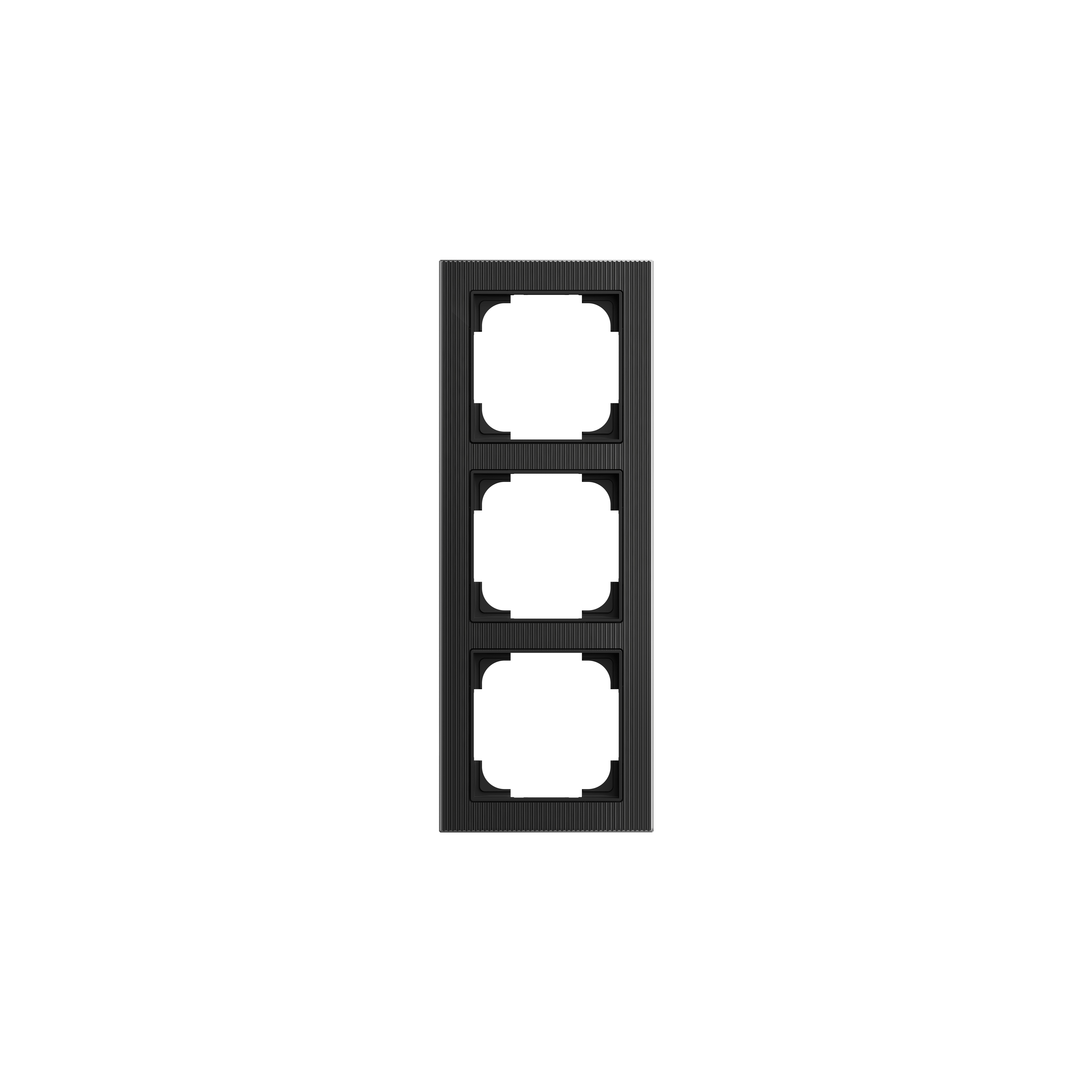 Busch-Jaeger 1723-4025 Abdeckrahmen 3-fach, Busch-art linear, glas schwarz glänzend