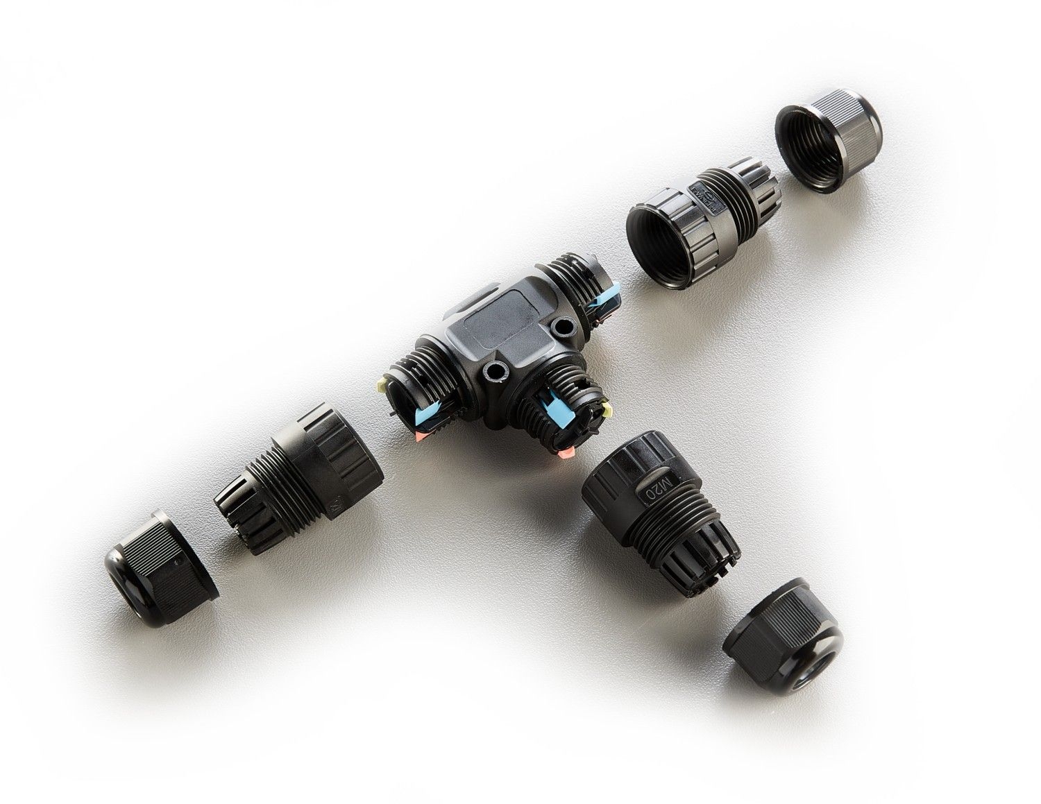 Heitronic 501339 T-Kabelverbinder 3-pol, Ø 9-12 mm, IP68, schraubenlos, für den Außenbereich, für massive oder feindrähtige Leiter