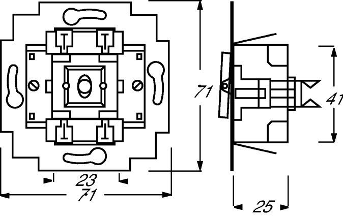 Busch-Jaeger 2400/6 USK Wippkontrollschalter-Einsatz, Aus- und Wechselschaltung, mit N-Klemme, 16AX