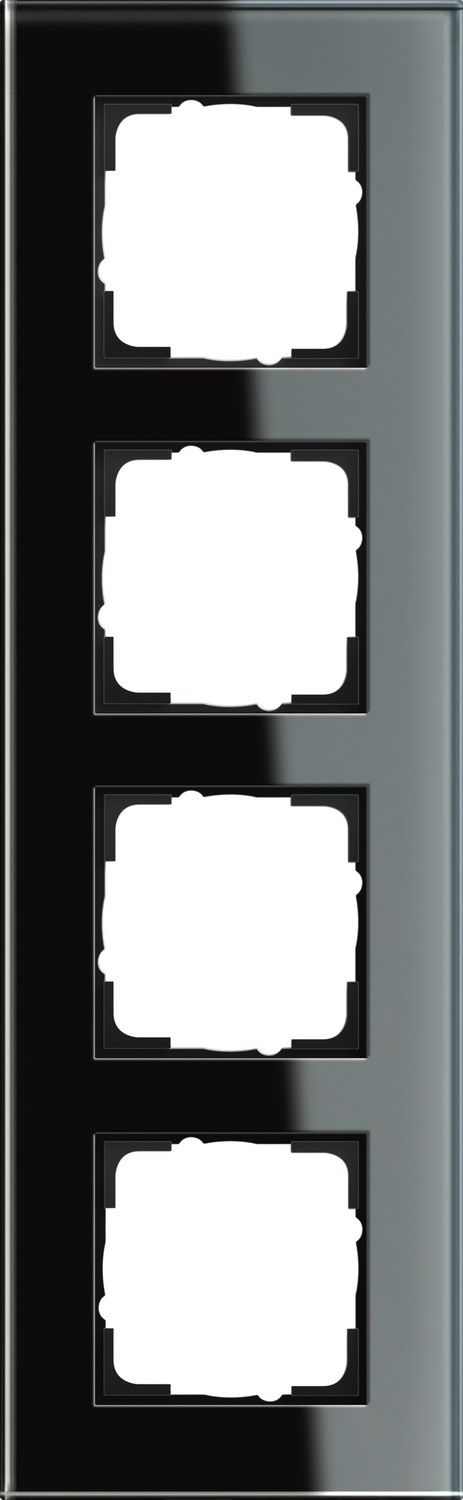 Gira 021405 Abdeckrahmen 4-fach, Gira Esprit, Glas schwarz