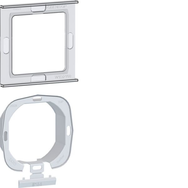Hager WAA1101 Dichtungsset 1-fach mit Flansch für Steckdosen/Zentralstücke, A.x/C.x, transparent
