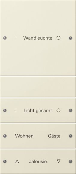 Gira 220401 Wippenset 4-fach (1+3) beschreibbar System 55 Cremeweiß lackiert
