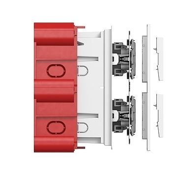 Gira 1002255 Abdeckrahmen 2-fach ohne Mittelsteg für  flachen Einbau, Gira E2, Farbe alu