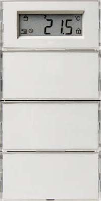Berker 75663780 Tastsensor 3-fach mit Beschriftungsfeldern, Temperaturregler, Display, S.1/B.3/B.7, für weiß und polarweiß