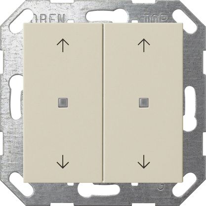 Gira 517401 Taster Wippe 2-fach Pfeile , One und KNX, System 55, cremeweiß glänzend