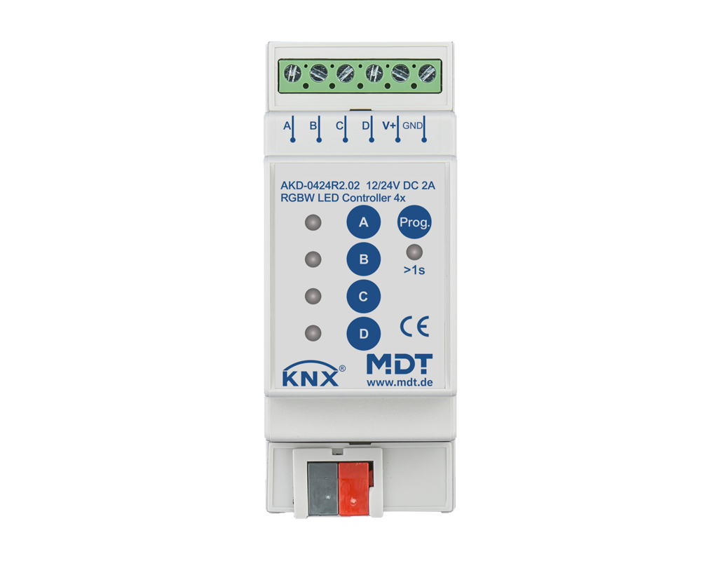 MDT AKD-0424R2.02 KNX LED Controller 4-Kanal 2/4 A, RGBW, 2TE REG