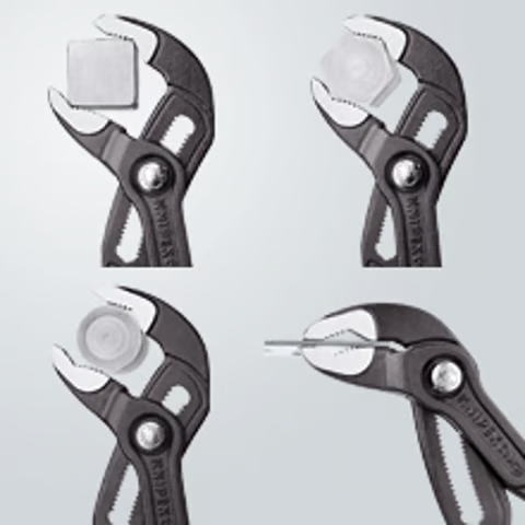 KNIPEX 8701180 Cobra® Hightech-Wasserpumpenzange, 180mm, Feinverstellung mit Druckknopf, Klemmschutz