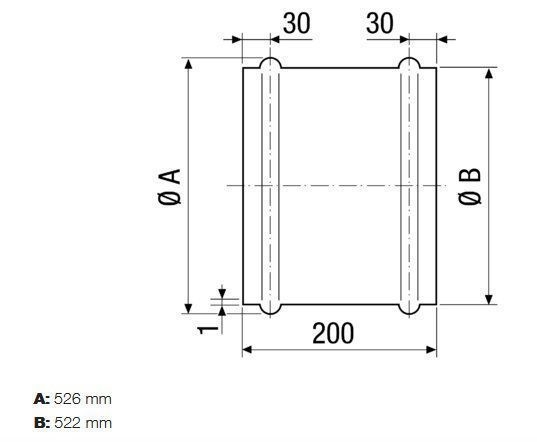 Maico VH 50 Wandhülse für Ventilator mit Nennweite 500, Stahlblech