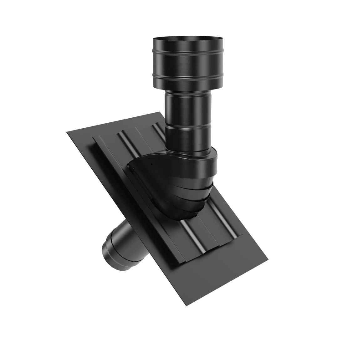 Kermi Y2402125007K x-well Universal-Dachpfanne NW 125 mit Dachhaube, schwarz