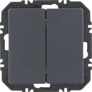 Berker 24126186 Wandsendermodul mit Wippe 2-fach, KNX EnOcean Q.x, anthrazit samt