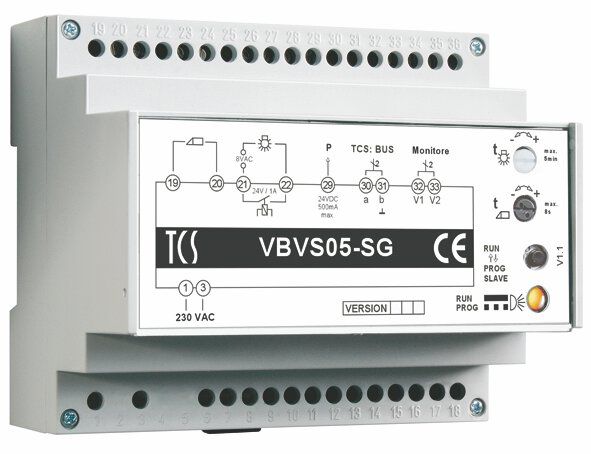 TCS PVU1650-0010 Video-Außenstation, Serie AVU, einspaltig mit Video-Türtelefon für 5 WE