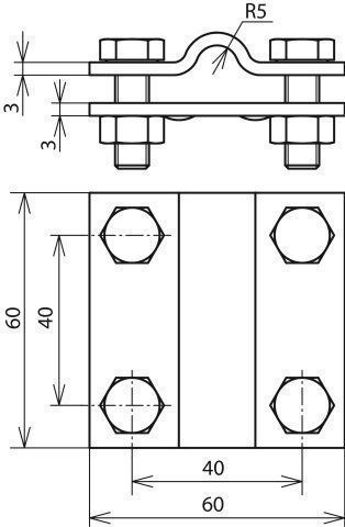 Dehn 318 207 Cu Kreuzstück für Rund -und Flachleiter VKE 25 Stück