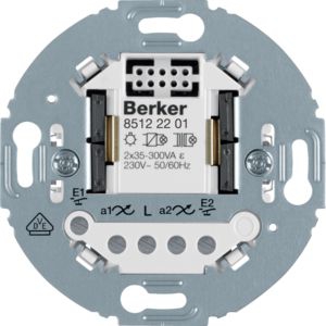 Berker 85122201 Universal-Schalteinsatz 2-fach 2-Draht, Tragring rund