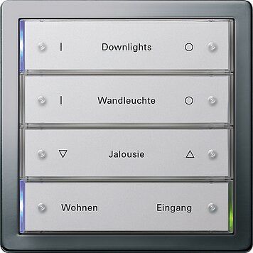 Gira 2034112 Tastsensensor 3 Komfort 4-fach für KNX, Flächenschalter, reinweiß glänzend