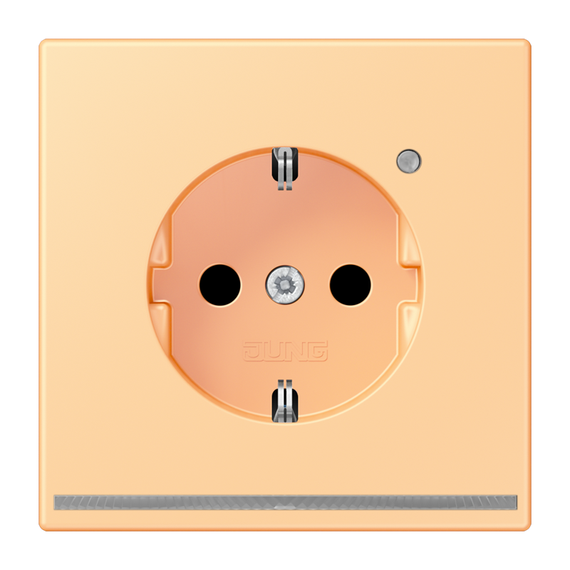 Jung LC1520OLNW258 Schutzkontakt-Steckdose mit LED-Orientierungslicht, Safety+, Les Couleurs® 4320P, terre sienne claire 59
