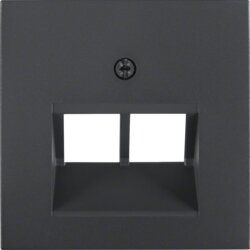 Berker 14091606 Zentralstück für UAE Steckdose 2-fach, S.1/B.3/B.7, anthrazit matt