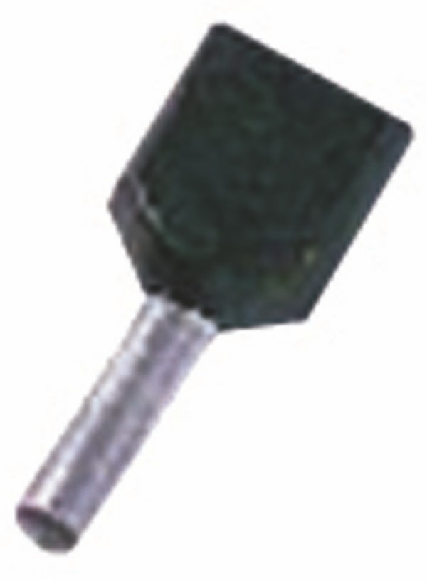 Intercable 180762 Isolierte Zwillingsaderendhülse 2 x 1,5 mm², 18 mm, verzinnt, schwarz