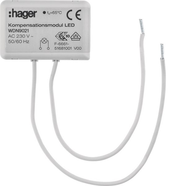 Hager WDN9021 Kompensationsmodul LED zur Optimierung für Dimmer, Zubehör