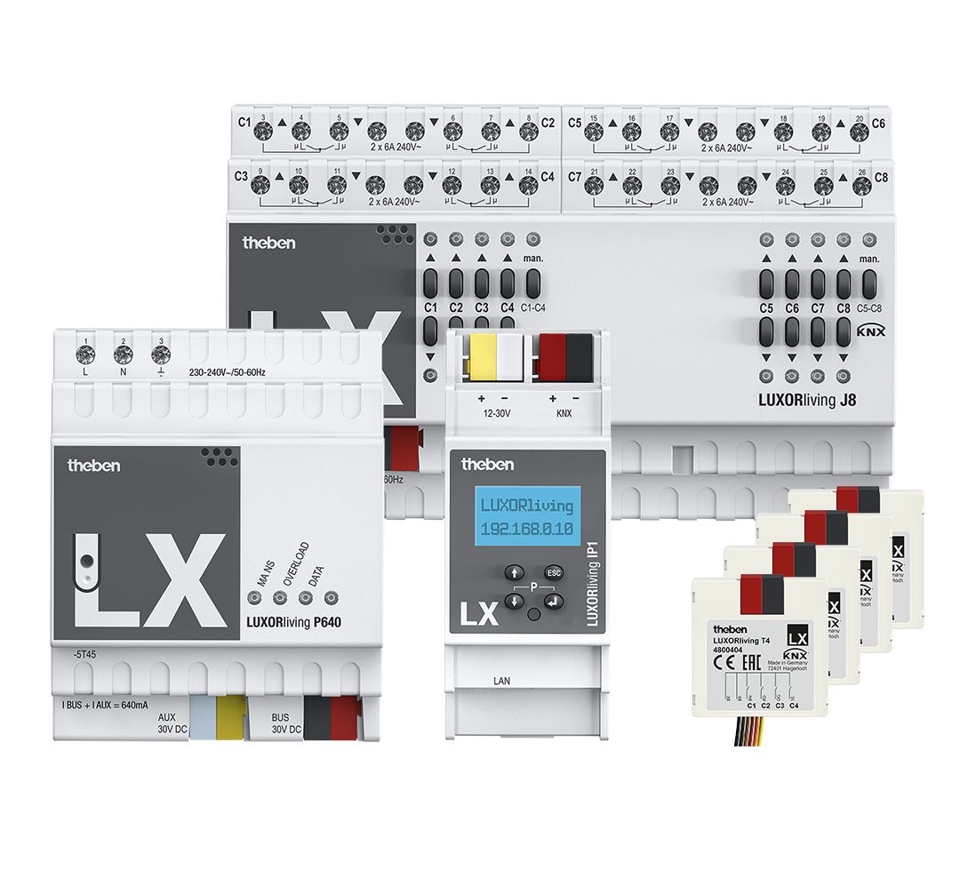 Theben 4990013 LUXORliving Starterset „Antriebe basic“ inkl. Zentrale und Netzteil