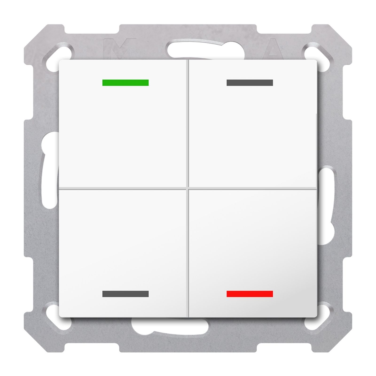 MDT RF-TAL55T402.01S KNX RF+ Taster Light 55 4-fach, Secure, RGBW, TS, Reinweiß glänzend, Neutral