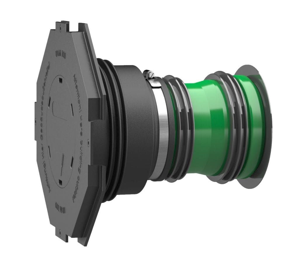 Hauff 3030300231 Universal-Wanddurchführung mit Anarbeitungsflansch für Doppel-/Elementwände UDME100/400 KG2000
