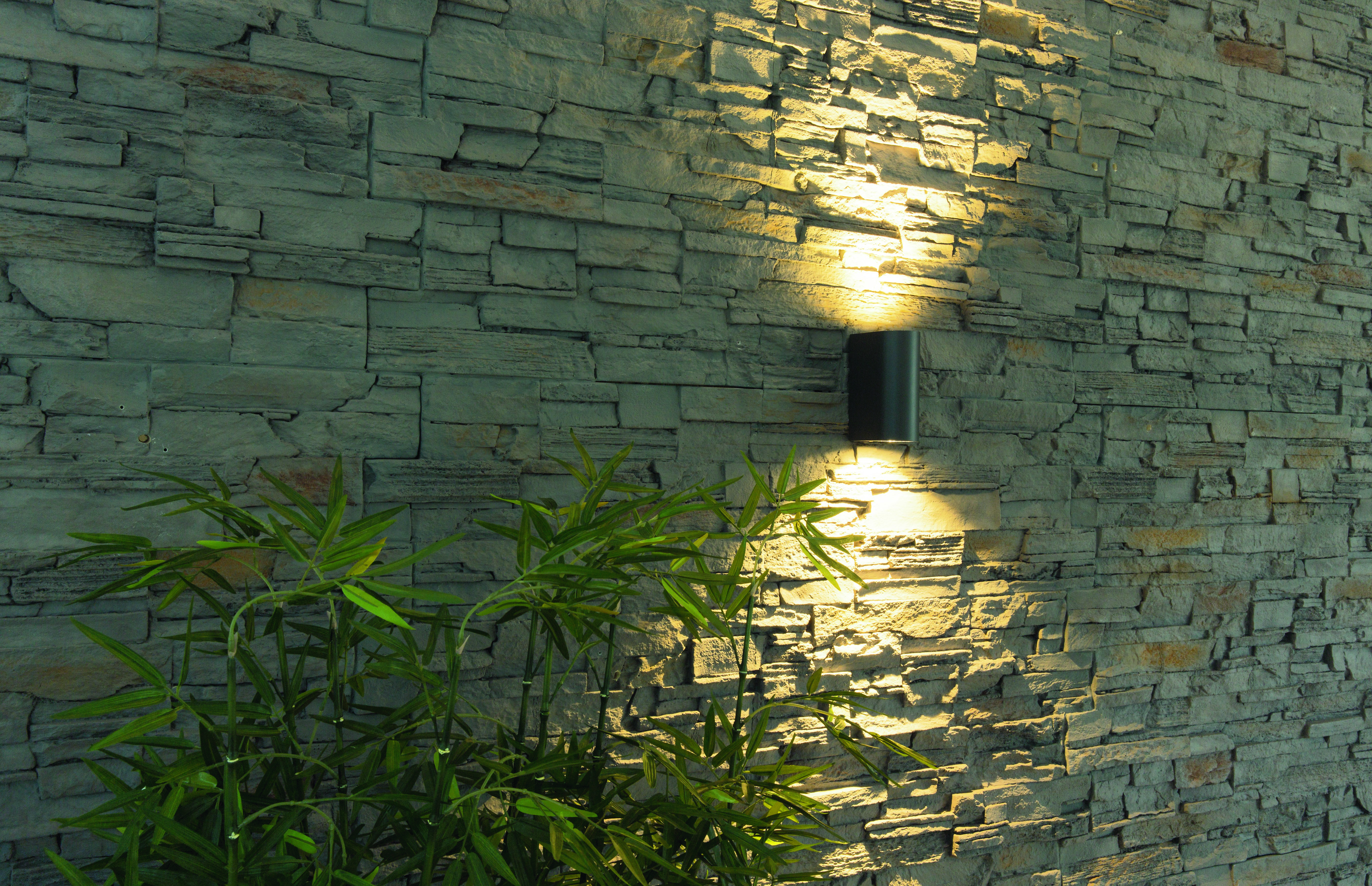 Heitronic 35376 Wandleuchte AMBOS, rund, 2-lampig, für GU10 LED max. 2 x 5 W, anthrazit