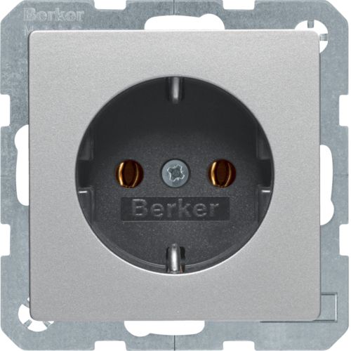 Berker 47436084 Schutzkontakt-Steckdose, Q.x, aluminium samt