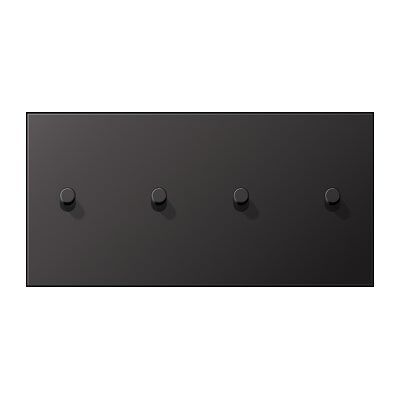 Jung AL12-250DR01 Abdeckung mit Kipphebel "Zylinder", 2 x 2 Kipphebel, waagerecht, Serie LS 1912, dark (lackiertes Aluminium)