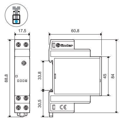 Finder 113182300000 Dämmerungsschalter für Reiheneinbau, 1 bis 100 Lux, 1 Schließer, 16 A, für 230 V AC