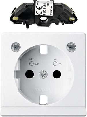 Merten MEG2334-0419 Erweiterungsset LED Beleuchtung für Schutzkontakt-Steckdosen, System M, polarweiß