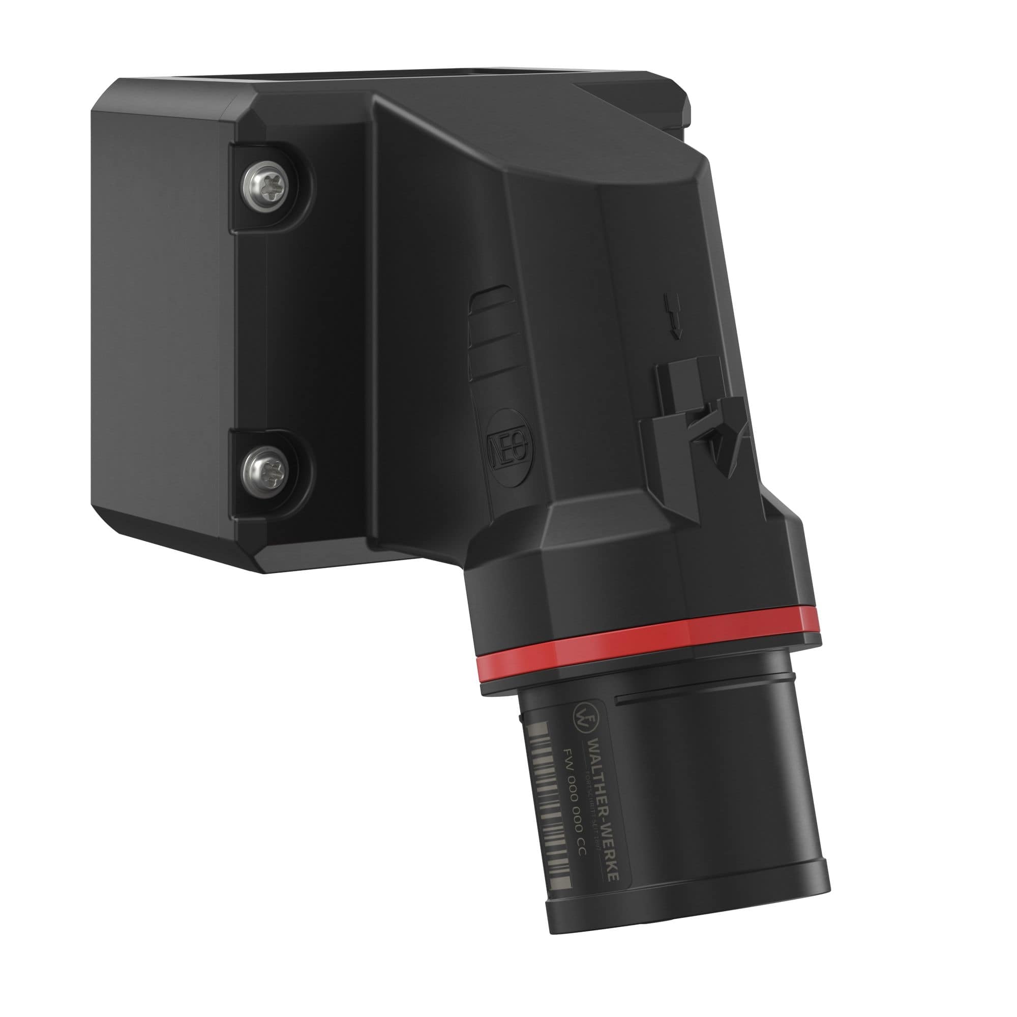 Walther Werke FW714309SK CEE NEO Wandgerätestecker schräg 16A 3P 9h IP54 mit Schraubtechnik und drehbarem Boden