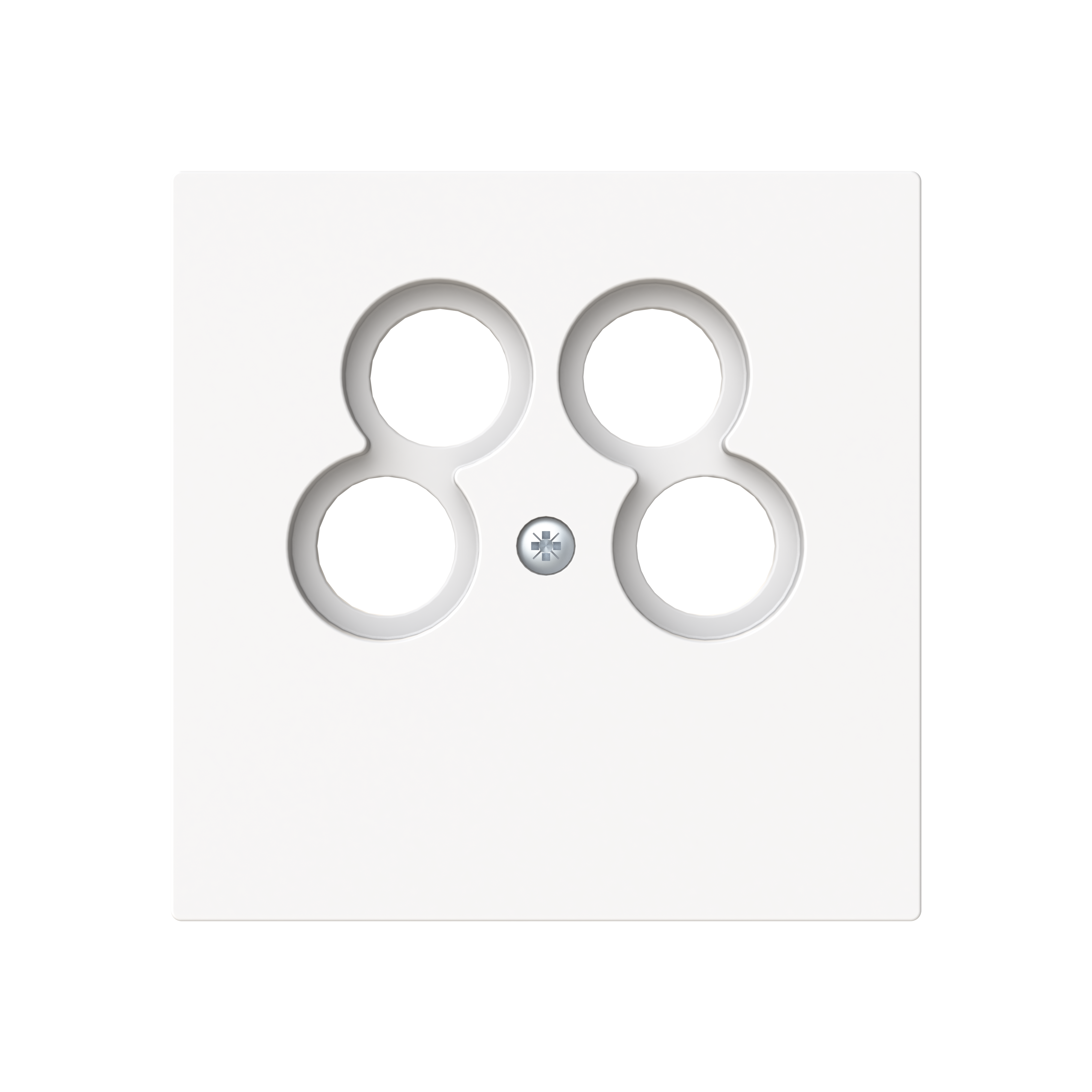Busch-Jaeger 1743/10-04-44M Zentralscheibe TV/SAT, 4-fach für Antennensteckdose der Fa. Ankaro, 50 x 50 mm, studioweiß matt, Busch-art linear