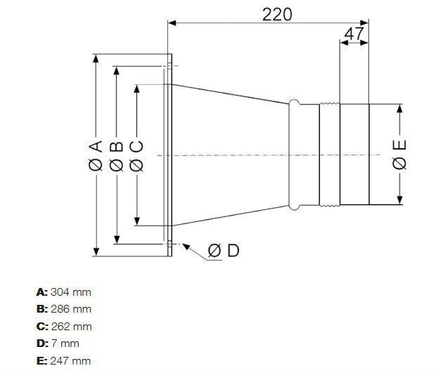 Maico ELA 25 Ex Elastischer Verbindungsstutzen zur schall- und vibrationsgedämpften Verbindung von Lüftungsleitungen, für den Einsatz in explosionsgefährdeten Bereichen geeignet, DN 250