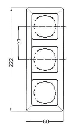 Kopp 305820002 Abdeckrahmen 3-fach, HK 02