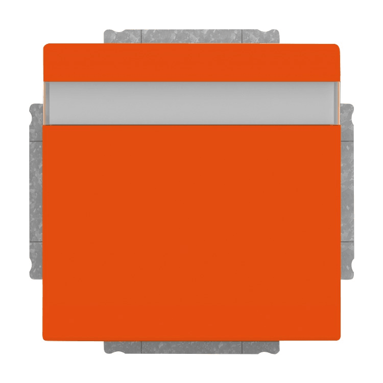 Busch-Jaeger 20 EUKNB-14-82 Schutzkontakt-Steckdose mit Klappdeckel und Beschriftungsfeld, mit erhöhtem Berührungsschutz, mit Befestigungskrallen, orange glänzend, Plattform 63