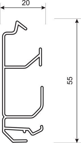 Hager Tehalit SL200551 Unterteil für SL20055, Höhe 55mm