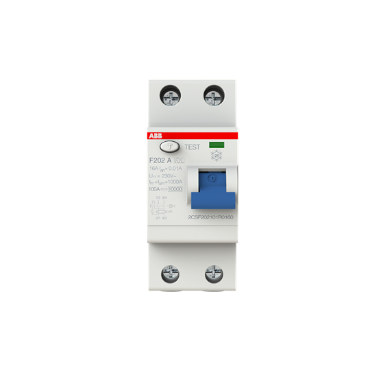 ABB pro M compact F202A Fehlerstrom-Schutzschalter, 2polig, 16A, 10mA, Typ A