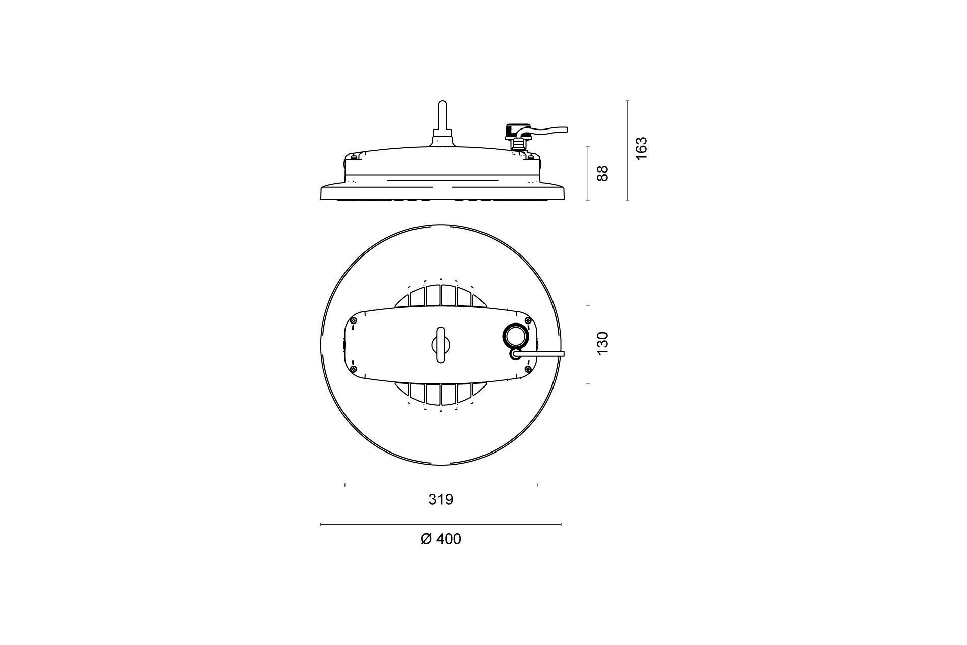 lichtline 439980150073 LED-Hallentiefstrahler HEMERA 2.0 160, 157W, 4000-6500K, IP65, DALI-2
