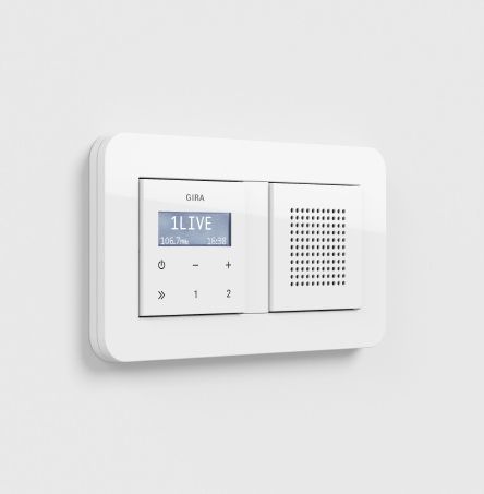 Gira 228203 Lautsprecher für Unterputz-Radio, System 55, reinweiß glänzend