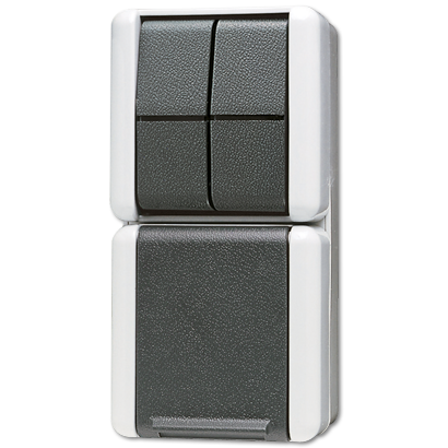 Jung 875W Schutzkontakt-Steckdose 16 A 250 V ~ mit Serienschalter 10 AX 250 V ~, IP 44, WG 800
