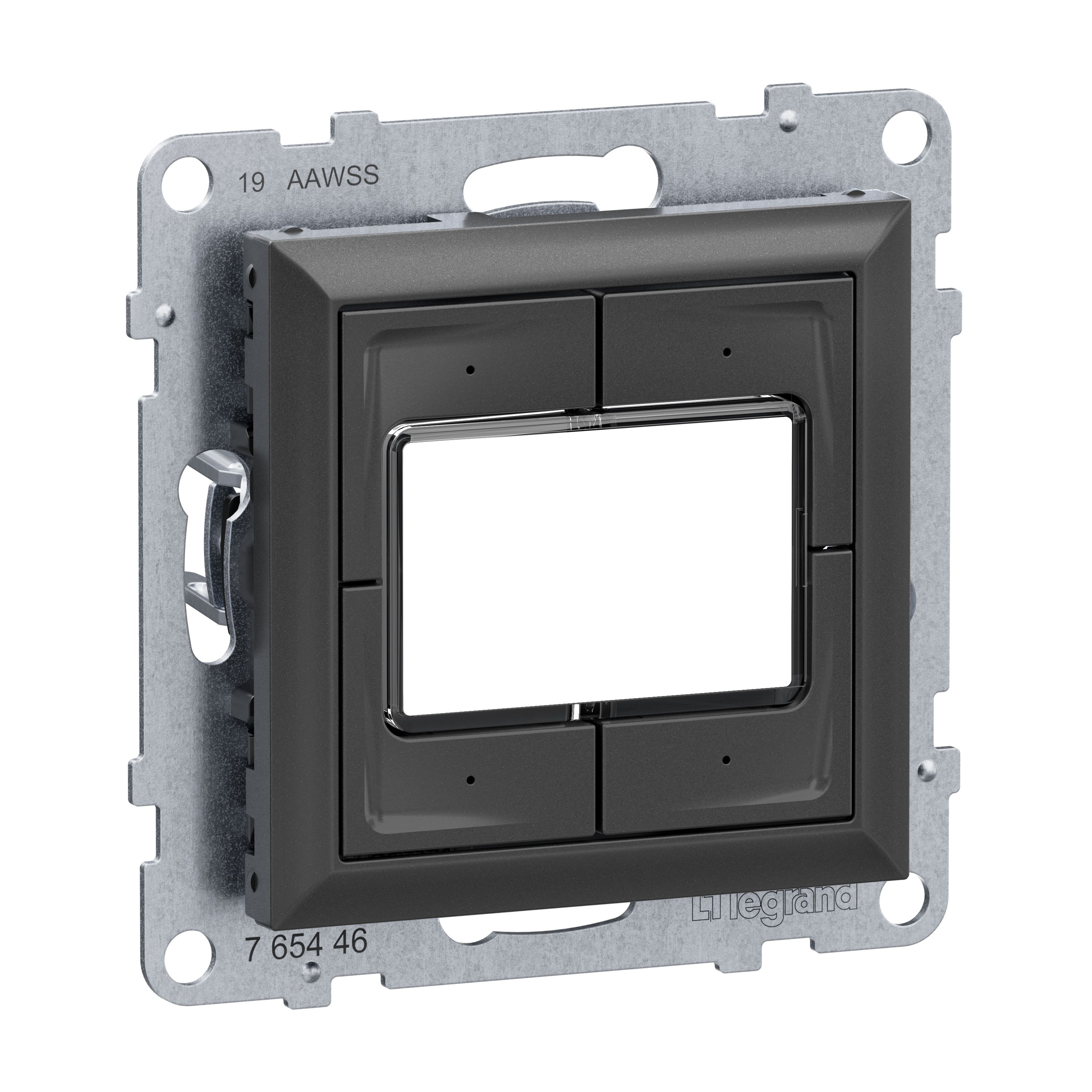 Legrand 765912 SEANO MyHome Szenentaster zum Abrufen von 4 Szenarien inklusive Abdeckung, anthrazit