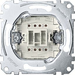 Merten MEG3112-0000 Ausschalter-Einsatz, 2-polig, 10 AX, Steckklemmen, AC 250 V