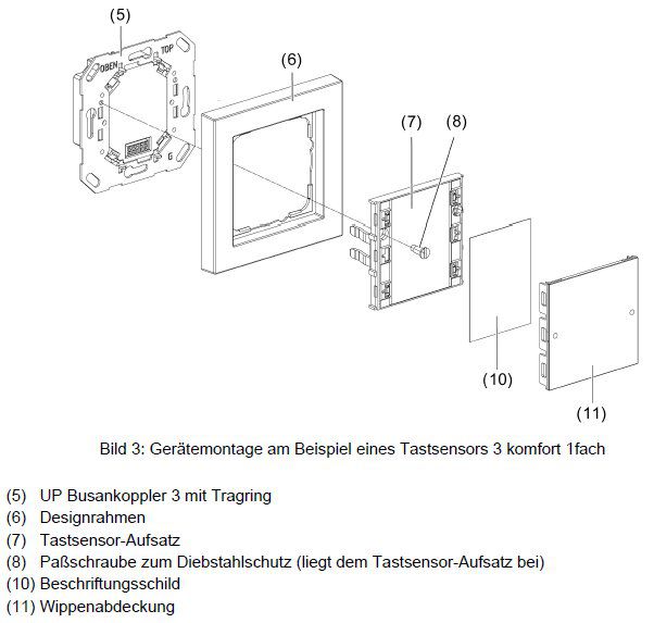 Gira 513100 Tastsensor 3 Komfort 1-fach