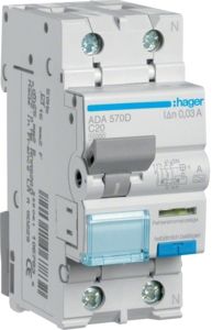 Hager ADA570D FI/LS-Schalter 1P+N 10kA C-Charakteristik  20A 30mA Typ A