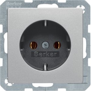 Berker 41436084 Schutzkontakt-Steckdose mit Schraubliftklemmen Q.x aluminium samt lackiert
