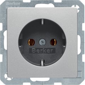 Berker 41436084 Schutzkontakt-Steckdose mit Schraubliftklemmen, Q.x, aluminium samt