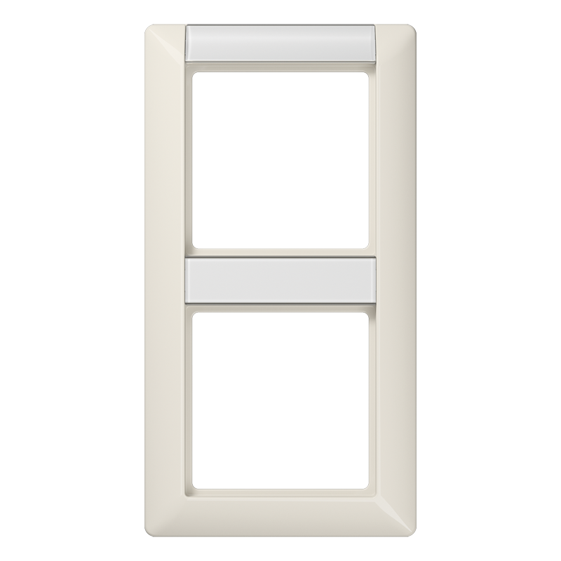 Jung AS582NA Rahmen 2-fach, mit Schriftfeld, AS 500, IP 44, Duroplast, senkrechte Montage, weiß (ivory)