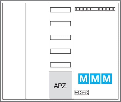 Hager ZB35APZ2 Systemschrank, VF-5rh/APZ/Multimedia, ohne Zählerfeld